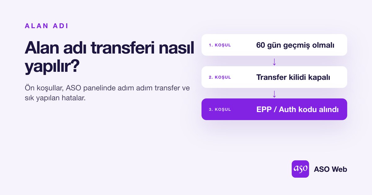 Alan Adı Transferi Için 3 ön Koşul