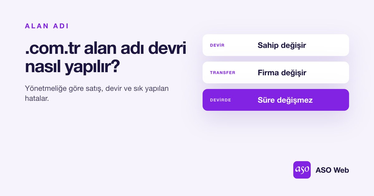 Alan Adı Devri Ve Transfer Farkı