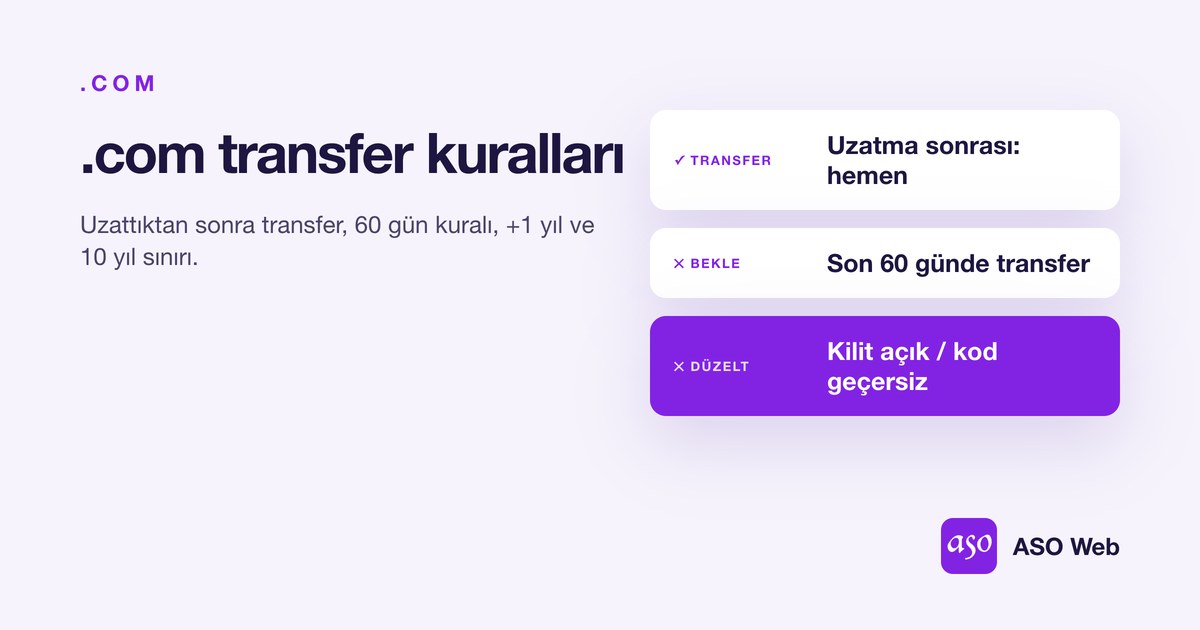 .com Alan Adı Transfer Kuralları