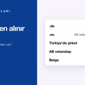.eu Ve .de Alan Adı Alma şartları