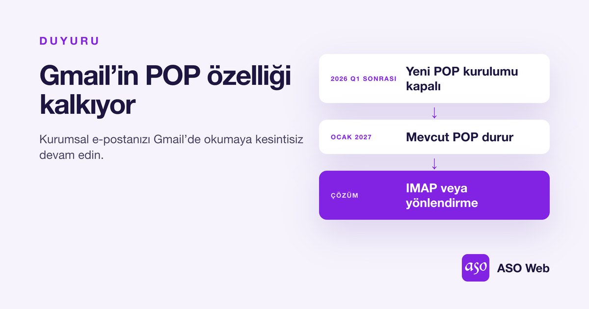 Gmail POP özelliğinin Kaldırılma Takvimi