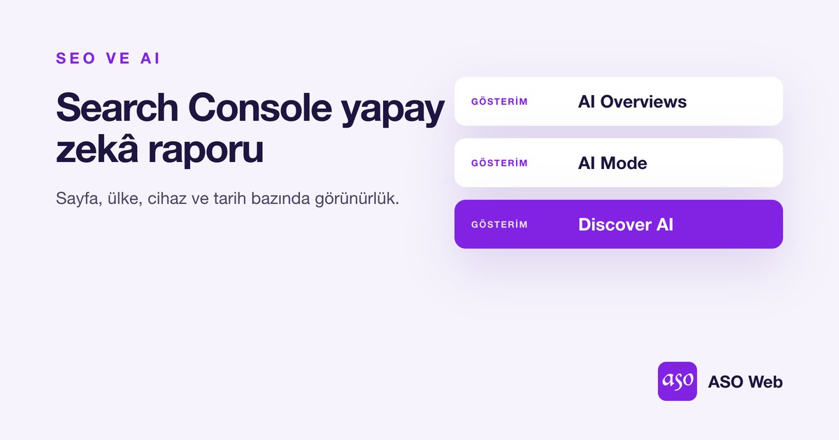 Search Console üretken Yapay Zekâ Raporu