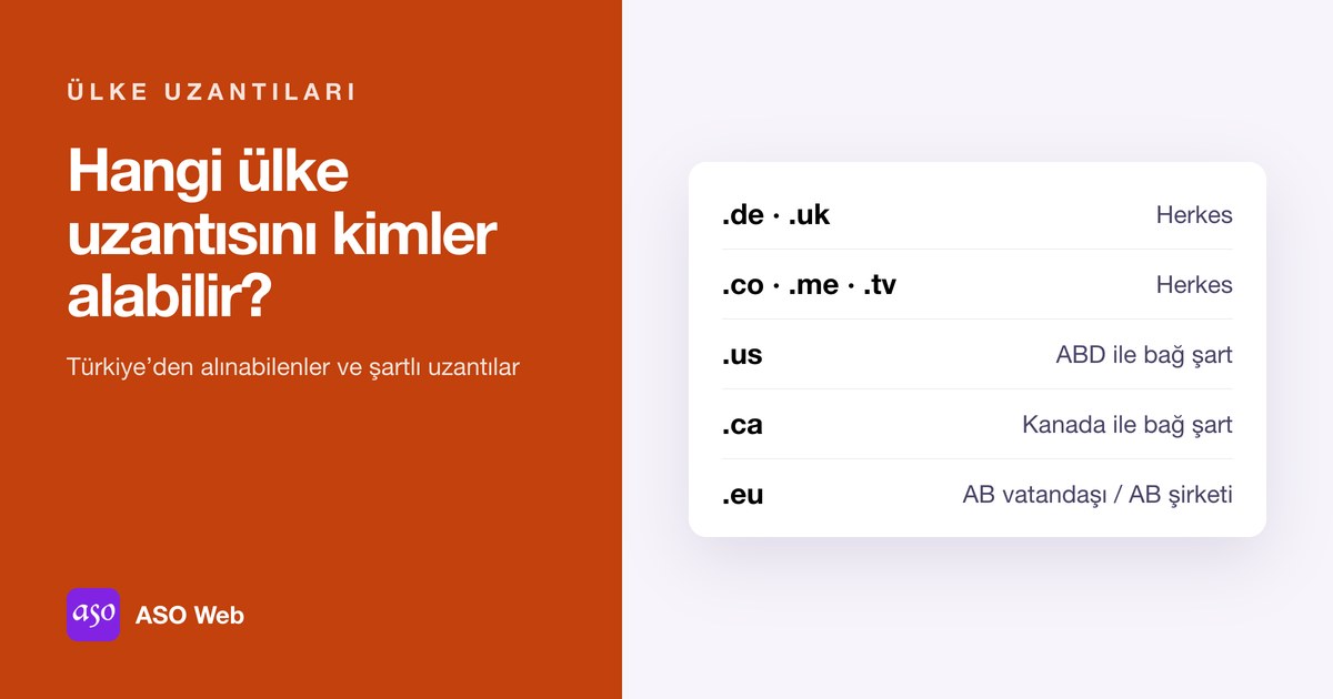 Ülke Kodlu Alan Adı Uzantıları Ve şartları